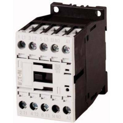 Elektrický stykač v černobílém pouzdře, označený svorkami L1-L3, A1-A2. Nezbytný pro ovládání elektrických zařízení.