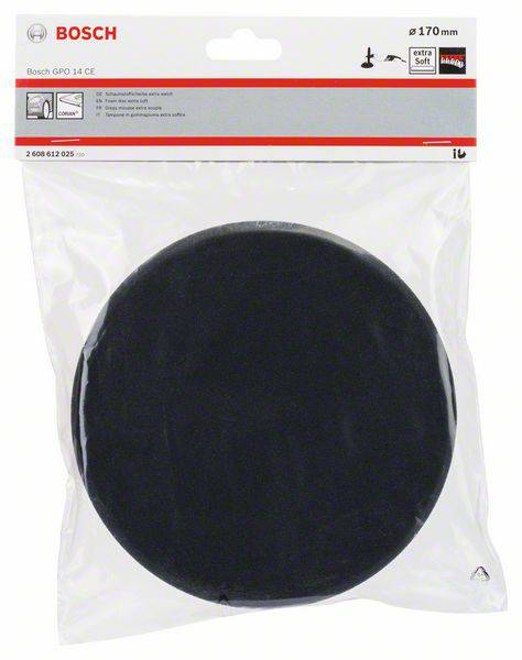 Černý leštící pad v průhledném obalu, průměr 170 mm, vhodný pro Bosch GPO 14 CE.