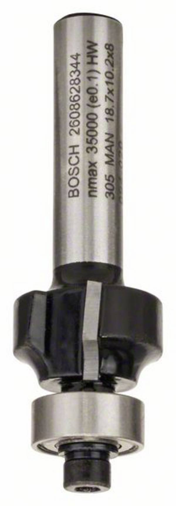 Bosch Accessories 2608628344 zaoblovací fréza, tvrdokov, Délka 53 mm, Ø hřídele 8 mm