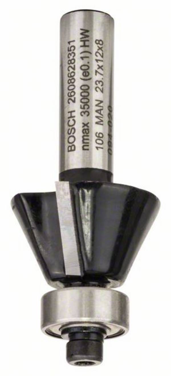 Bosch Accessories 2608628351 zarovnávací fréza, tvrdokov, Délka 54 mm, Vnější Ø 23.7 mm, Ø hřídele 8 mm