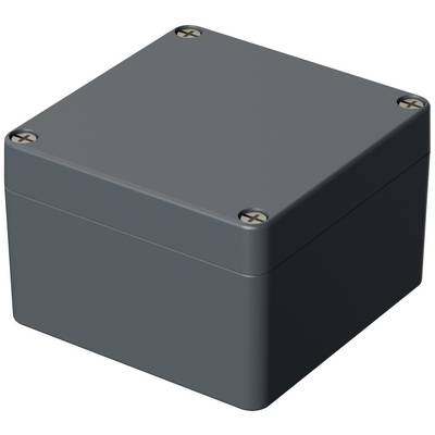 Šedý, čtvercový kryt se šrouby v rozích. Pravděpodobně vhodný pro elektrické nebo technické použití.