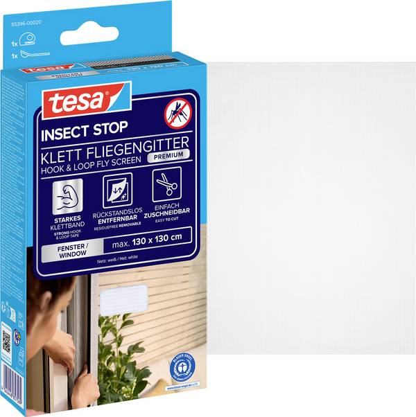 Síť proti hmyzu do oken tesa COMFORT, (š x v) 1300 mm x 1300 mm, bílá, 1 ks