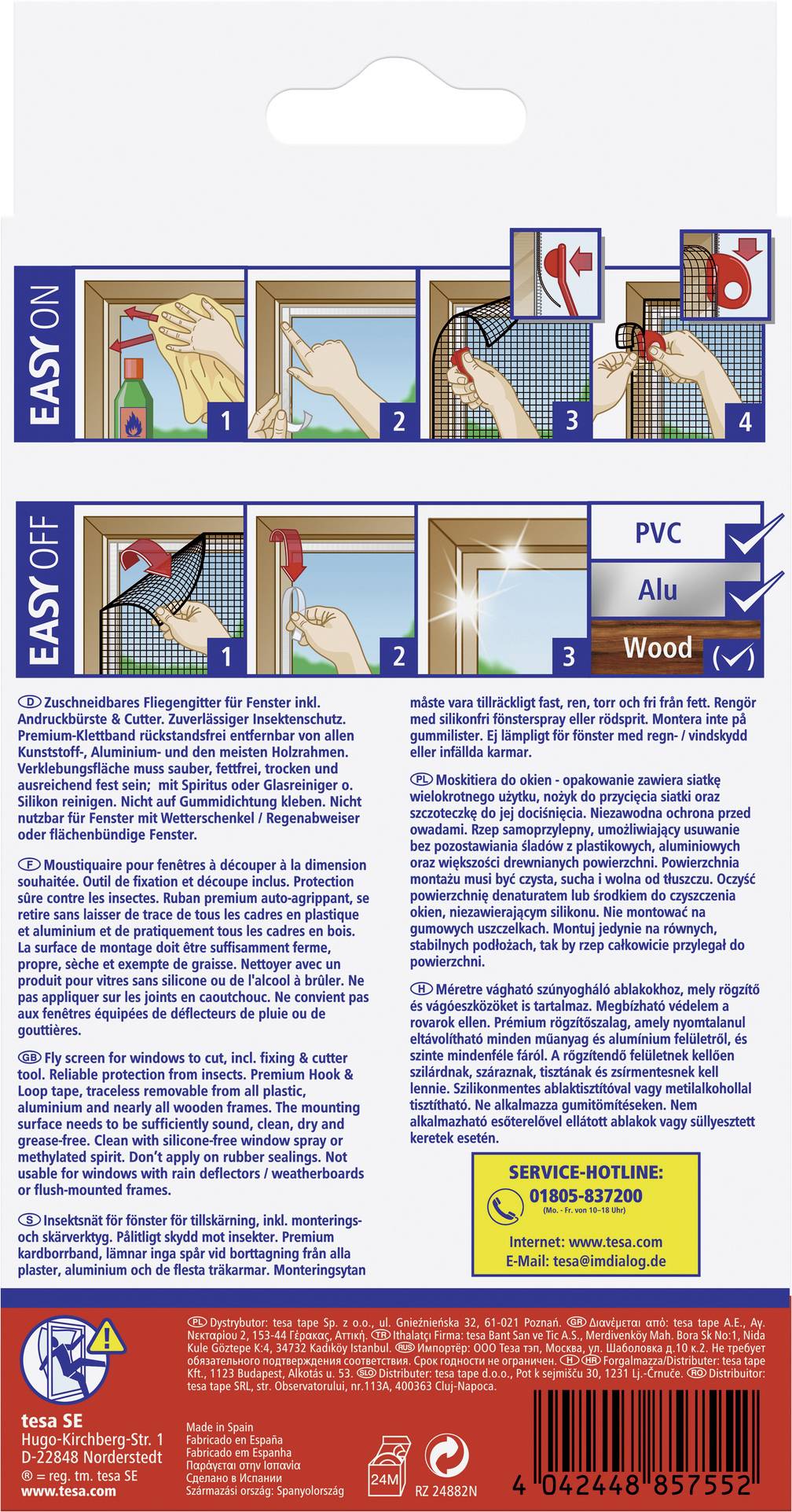 Síť proti hmyzu do oken tesa COMFORT, (š x v) 1500 mm x 1300 mm, antracitová, 1 ks-2