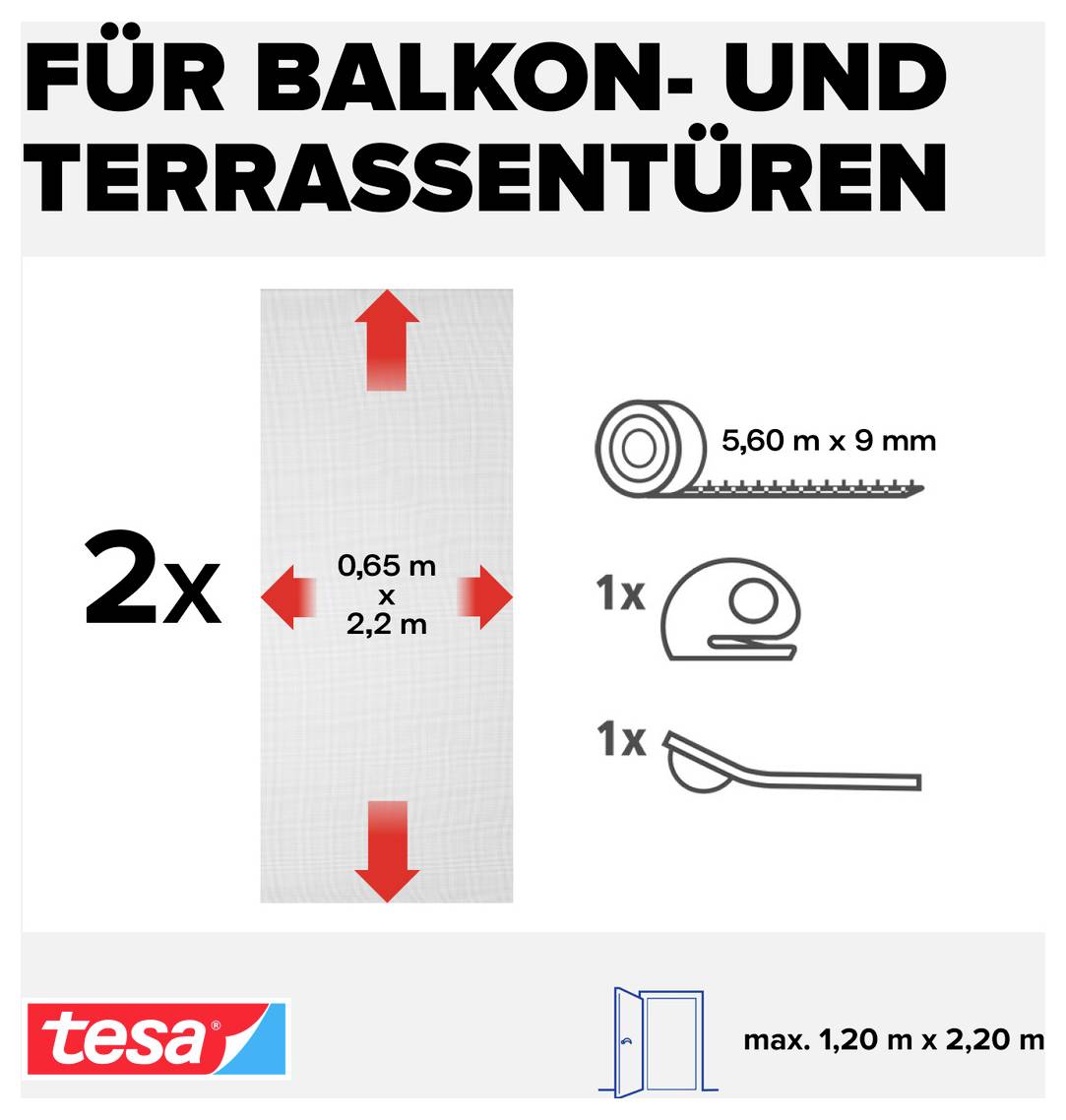 tesa COMFORT 55389-00020-00 Dveřní létající obrazovka (š x v) 1200 mm x 2200 mm bílá 1 ks-3