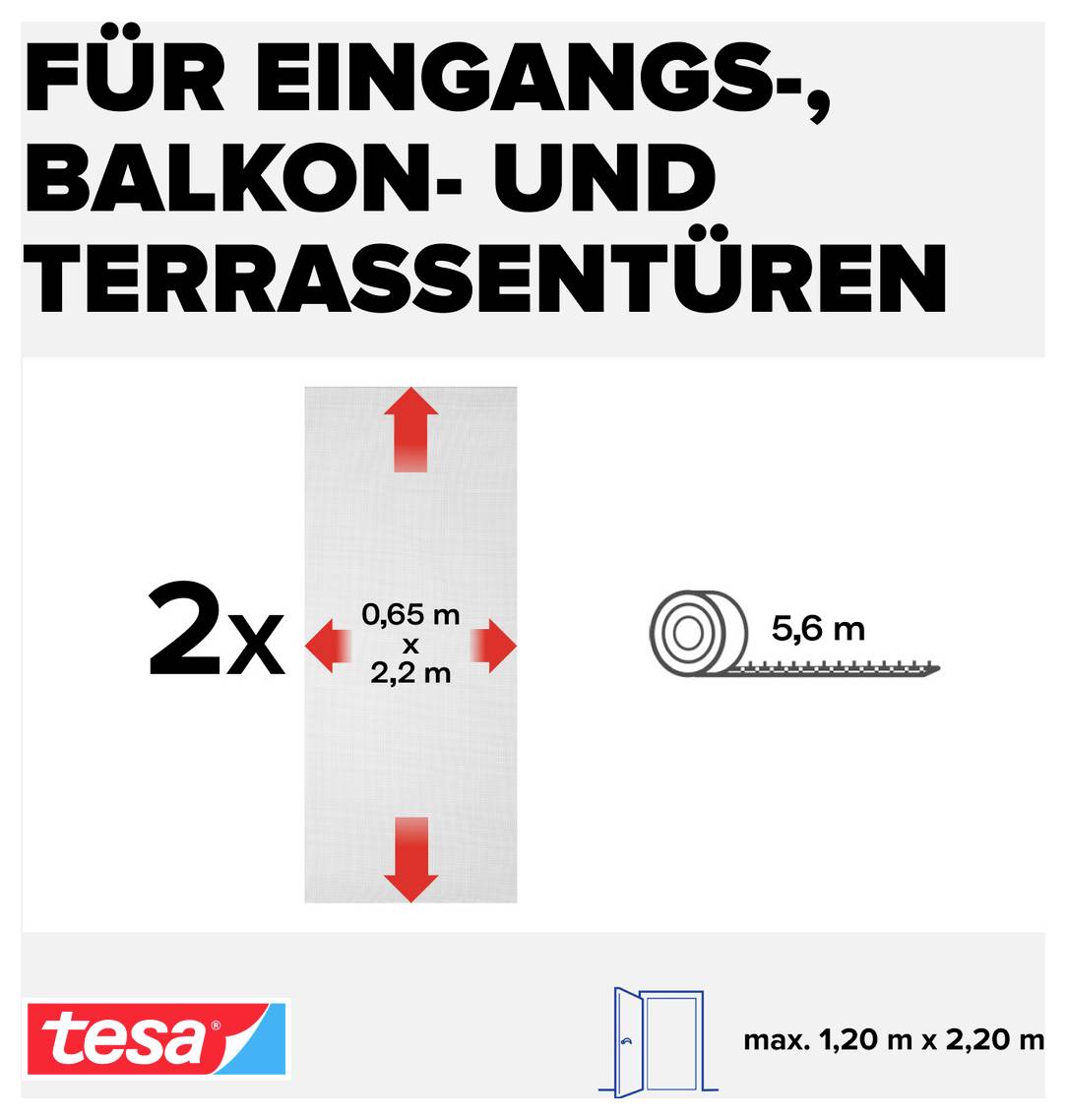 tesa STANDARD 55679-00020-03 Dveřní létající obrazovka (š x v) 1200 mm x 2200 mm bílá 1 ks-2