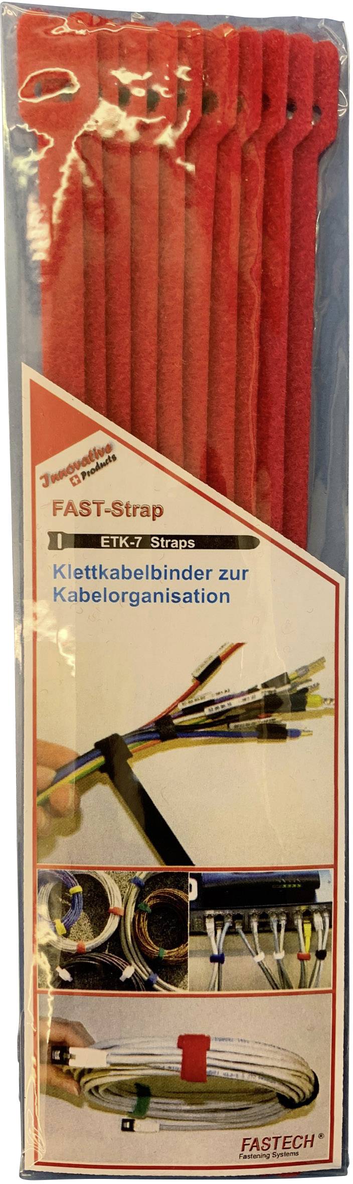FASTECH® E7-2-530-B10 kabelový manažer na suchý zip ke spojování háčková a flaušová část (d x š) 200 mm x 7 mm červená 10 ks