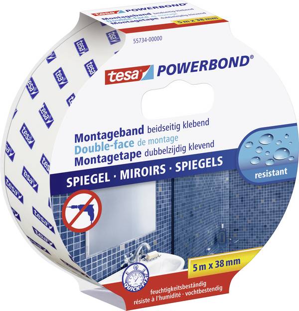 tesa MIRROR 55734-00000-02 montážní páska tesa® POWERBOND bílá (d x š) 5 m x 38 mm 1 ks