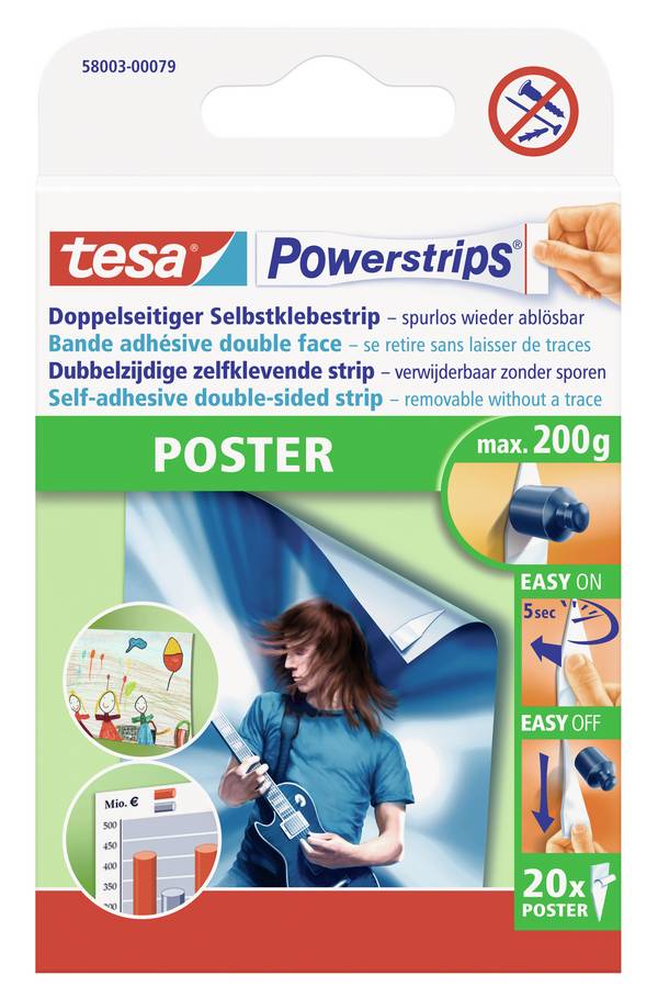 tesa POWERSTRIPS® Poster tesa® Powerstrips® Poster  bílá Množství: 20 ks
