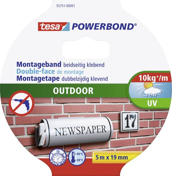 tesa OUTDOOR 55751-00001-03 montážní páska tesa® POWERBOND černá (d x š) 5 m x 19 mm 1 ks