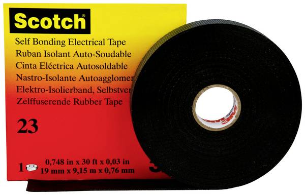 <br>  3M<br>  Scotch 23<br>  SCOTCH23-19X9.15<br>  instalatérská izolační páska<br>  Scotch® 23<br>  černá<br>  (d x š) 9.15 m x 19 mm<br>  1 ks<br>