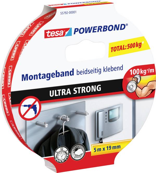 tesa ULTRA STRONG 55792-00001-02 montážní páska tesa® POWERBOND bílá (d x š) 5 m x 19 mm 1 ks