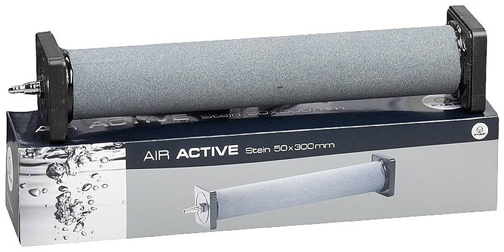 Aktivní vzduchový kámen 'Air Active', šedý, 50x300 mm, vyobrazený na obalu. Vhodný pro akvária ke zvýšení přívodu kyslíku.