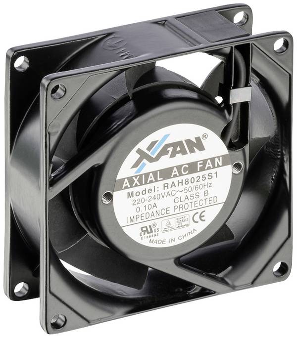 X-Fan RAH8025S1 axiální ventilátor, 230 V/AC, 24 m³/h, (d x š x v) 80 x 80 x 25 mm, RAH8025S1