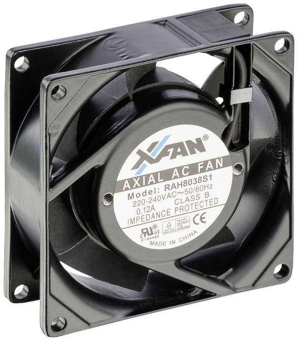 X-Fan RAH8038S1 axiální ventilátor, 230 V/AC, 36 m³/h, (d x š x v) 80 x 80 x 38 mm, RAH8038S1