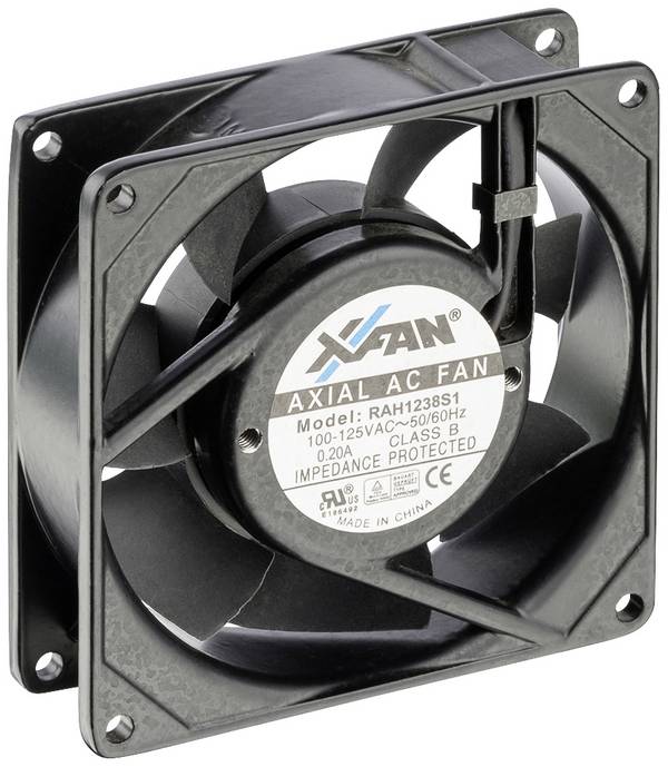 X-Fan RAH1238S1 axiální ventilátor, 230 V/AC, 163 m³/h, (d x š x v) 120 x 120 x 38 mm, RAH1238S1