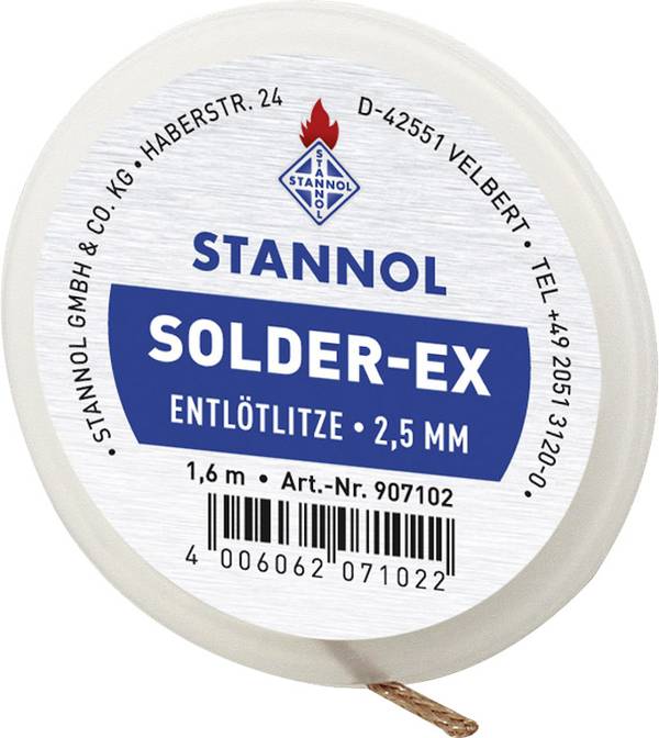 Stannol Solder Ex odpájecí lanko Délka 1.6 m Šířka 2.5 mm tavicí přísada