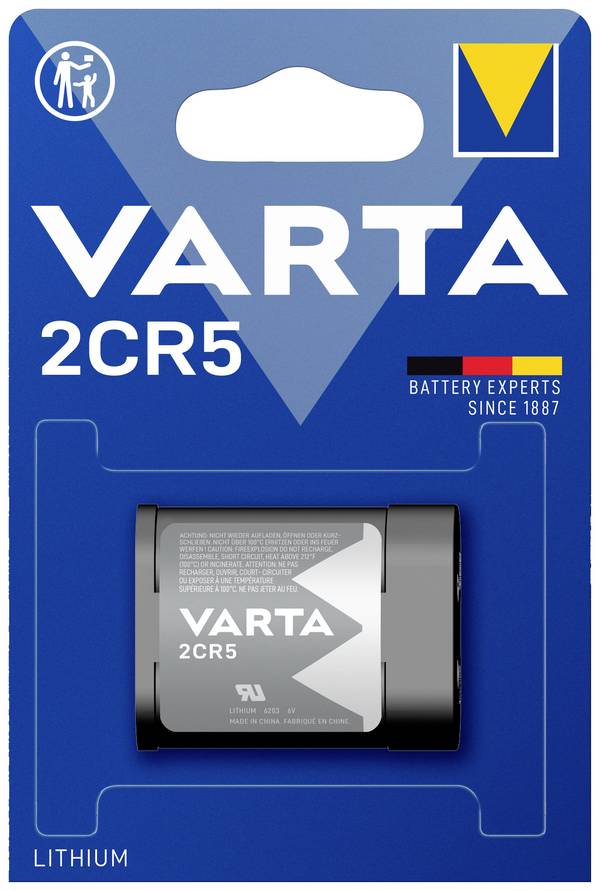 Varta LITHIUM Cylindrical 2CR5 Bli 1 fotobaterie 2CR5 lithiová 1400 mAh 6 V 1 ks