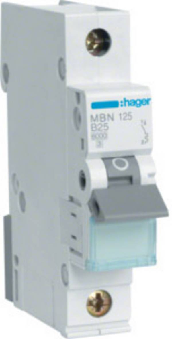 <br> Hager<br> MBN125<br> MBN125<br> elektrický jistič<br> <br> <br> <br> 1pólový<br> 25 A<br> <br> <br>