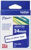 etikety Brother TZe, TZ TZe-253 PET Barva pásky: bílá Barva písma:modrá 24 mm 8 m