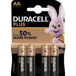 Baterie alkalická AA Duracell Plus, sada 4 ks