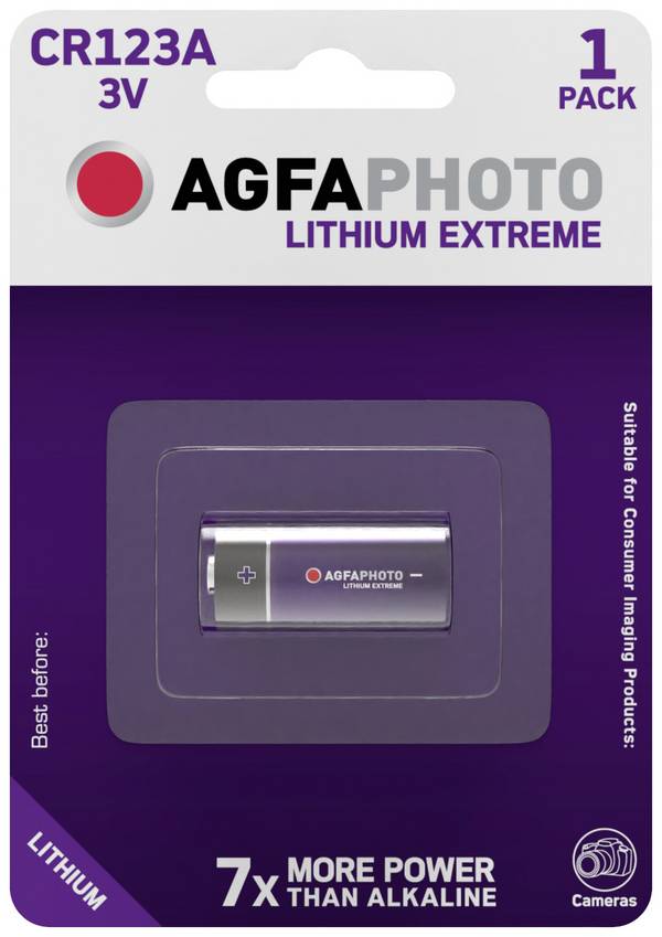 AgfaPhoto CR123 fotobaterie CR-123A lithiová 1300 mAh 3 V 1 ks