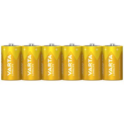 Varta LONGLIFE D Folie 6 baterie velké mono D alkalicko-manganová 15800 mAh 1.5 V 6 ks