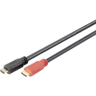 Dva HDMI kabely, jeden černý a jeden červený, leží vedle sebe. Jsou určeny pro přenos audio a video signálů.