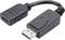 Černý adaptér s konektorem DisplayPort na jedné straně a zásuvkou HDMI na straně druhé.