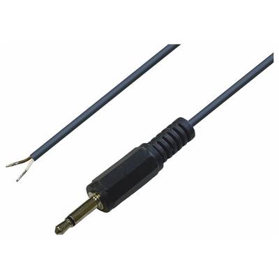 Černý audio kabel s odizolovanými konci a 3,5mm Jack konektorem.