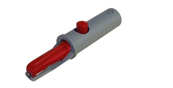 Hirschmann Test & Measurement AK 10 krokosvorka červená Upínací rozsah max.: 6 mm Délka: 53 mm 1 ks