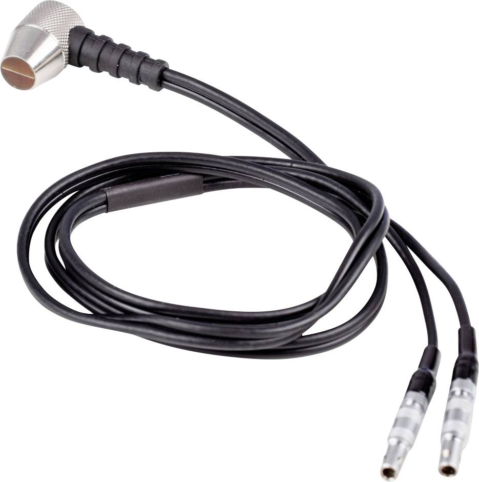 Stereofonní mikrofonní kabel s úhlovým konektorem a dvěma pozlacenými konektory.
