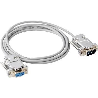 Šedý sériový datový kabel se dvěma konektory.