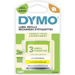 DYMO 91241 páska do štítkovače sada 3 ks Barva pásky: žlutá Hyper, stříbrná, bílá Barva písma: černá 12 mm 4 m S0721800