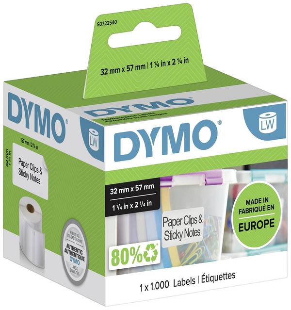 DYMO etikety v roli  11354 S0722540 57 x 32 mm papír bílá 1000 ks trvalé univerzální etikety