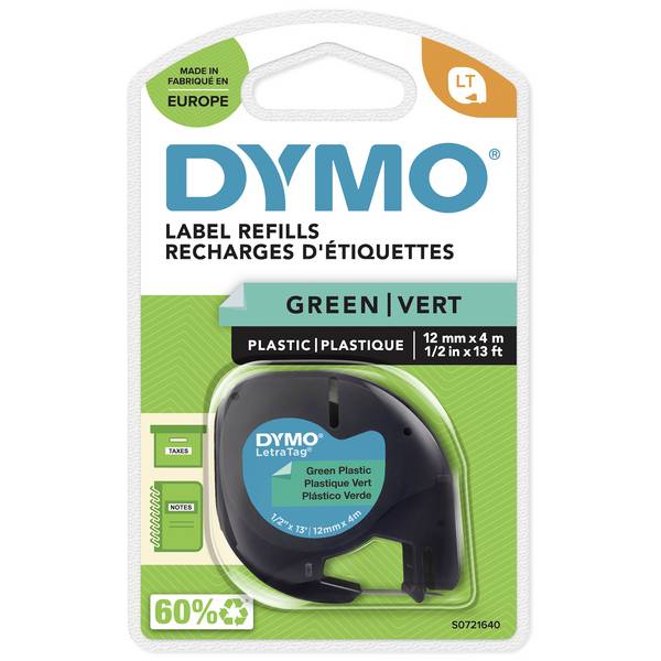 DYMO LT plast Barva pásky: zelená Barva písma: černá 12 mm 4 m S0721640