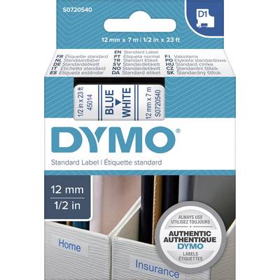 páska do štítkovače  DYMO D1 45014  Barva pásky: bílá Barva písma:modrá 12 mm 7 m