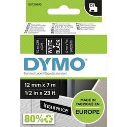 Páska do štítkovače DYMO D1 45021 Barva pásky: černá Barva písma:bílá 12 mm 7 m
