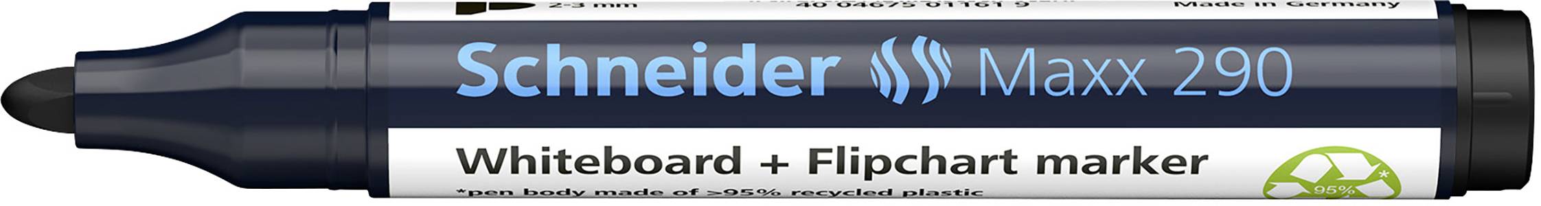 Fix s nápisem 'Schneider Maxx 290 Whiteboard + Flipchart marker', vhodný pro whitboardy a flipcharty.