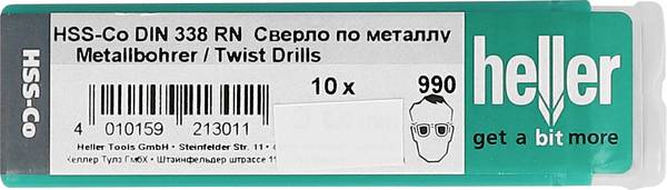 Heller 21261 8 HSS kovový spirálový vrták 2 mm Celková délka 49 mm Cobalt DIN 338 válcová stopka 10 ks