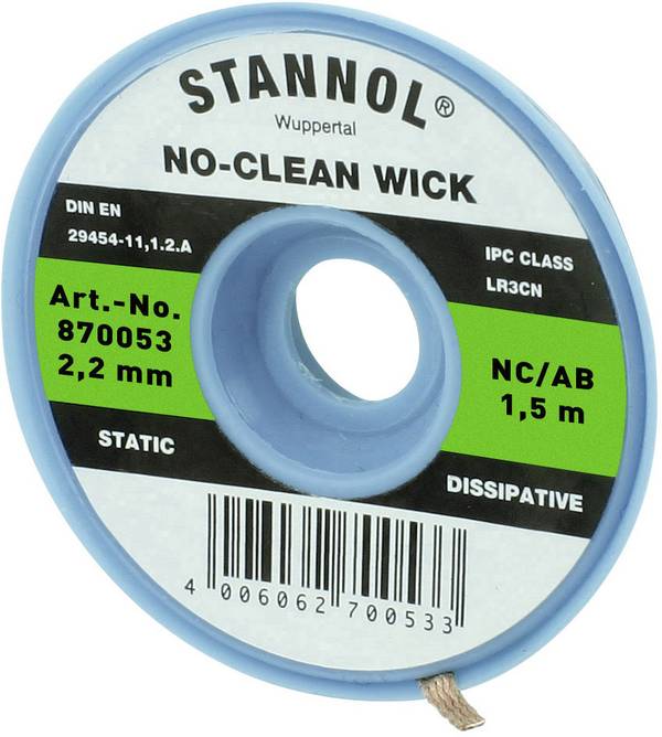 Stannol NC/AB odpájecí lanko Délka 1.5 m Šířka 2.2 mm