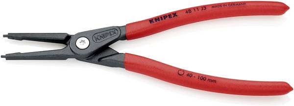 Knipex 48 11 J3 kleště na pojistné kroužky Vhodné pro (kleště na pojistné kroužky) vnitřní kroužky 40-100 mm  Tvar hrotu rovný