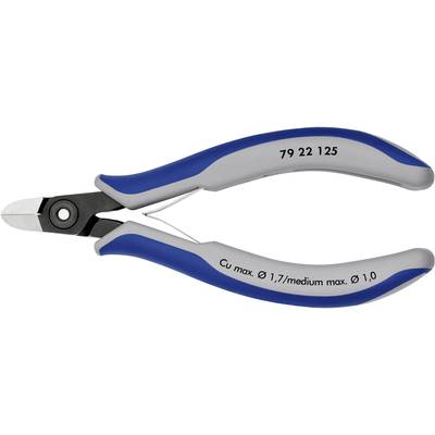 Štípací kleště s modrými rukojeťmi, vhodné pro měděné dráty až do max. Ø 1,7 mm a střední dráty do Ø 1,0 mm. Číslo modelu 79 22 125.
