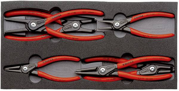 Knipex 00 20 01 V02 kleště na pojistné kroužky, sada Vhodné pro (kleště na pojistné kroužky) vnější a vnitřní kroužky 12-25 mm, 19-60 mm 10-25 mm, 19-60 mm Tvar hrotu zahnutý o 90°, rovný