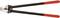 Štípací kleště s červenými rukojeťmi, vhodné pro řezání kovových tyčí a drátů.