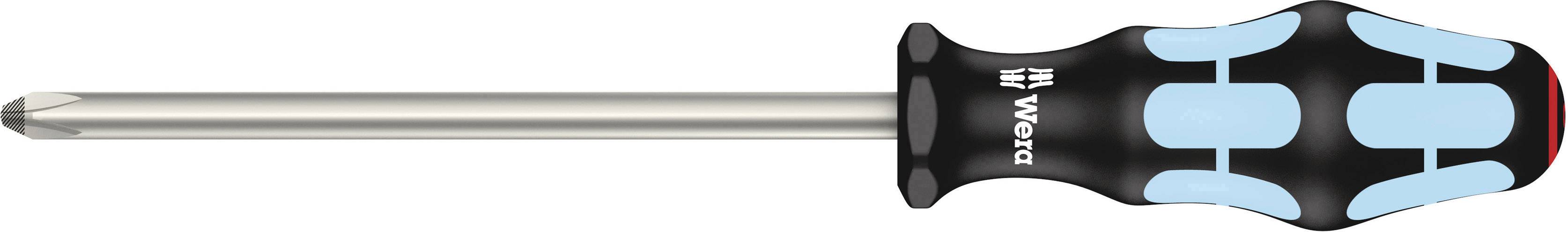 Křížový šroubovák s ergonomickou rukojetí, na bílém pozadí.