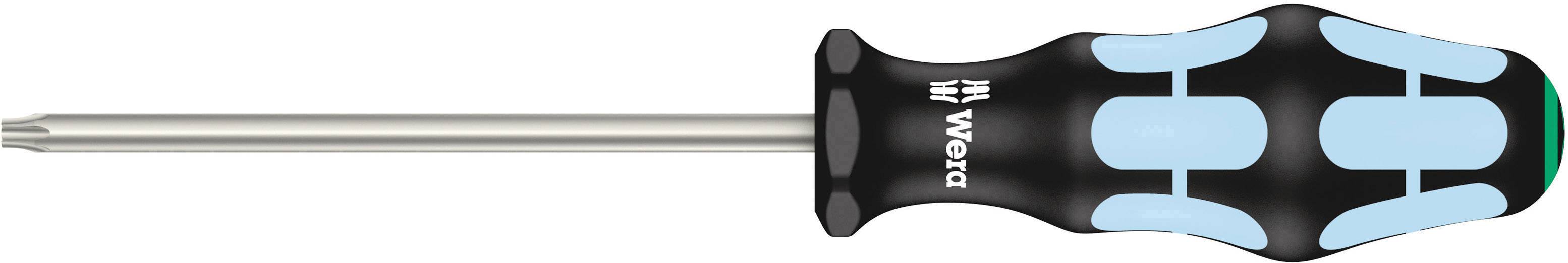 Křížový šroubovák s ergonomickou rukojetí, modrými a černými detaily, vhodný pro přesné práce.