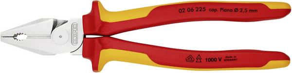 Knipex 02 06 225 VDE silové kombinované kleště, 225 mm, DIN ISO 5746, DIN EN 60900