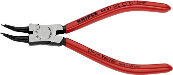 Knipex 44 31 J02 kleště na pojistné kroužky Vhodné pro (kleště na pojistné kroužky) vnitřní kroužky 8-13 mm  Tvar hrotu zahnutý o 45°