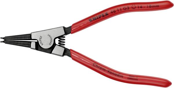 Knipex 46 11 G3 kleště na pojistné kroužky Vhodné pro (kleště na pojistné kroužky) vnější kroužky  14-18 mm Tvar hrotu rovný