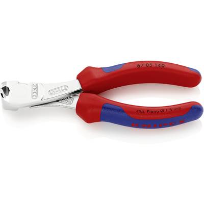 Kleště s červenou a modrou rukojetí, rozpoznatelné podle značky 'KNIPEX', vhodné pro řezání drátů do průměru 1,5 mm.